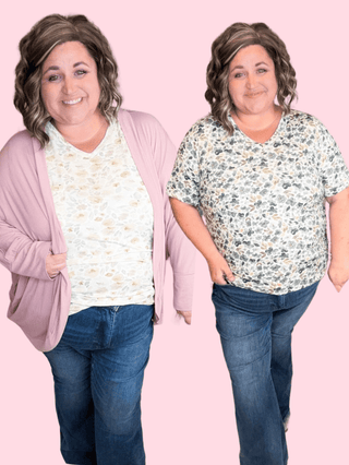 Pocketful of Perfect Short Sleeve Tee in Florals (4 colors)-1- ShortSlv/Slvless Tops-MICHELLE MAE-Styled by Stacked - A Plus Size Women's Boutique in Lakeville, MN