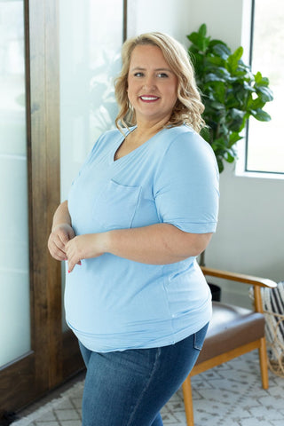 Pocketful of Perfect- Solid V-Neck Tees (22 COLORS)-1- ShortSlv/Slvless Tops-Michelle Mae-Styled by Stacked - A Plus Size Women's Boutique in Lakeville, MN