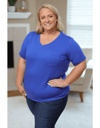 Pocketful of Perfect- Solid V-Neck Tees (22 COLORS)-1- ShortSlv/Slvless Tops-Michelle Mae-Styled by Stacked - A Plus Size Women's Boutique in Lakeville, MN