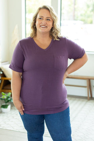 Pocketful of Perfect Vneck Tee- SELECT SOLIDS-1- ShortSlv/Slvless Tops-Michelle Mae-Styled by Stacked - A Plus Size Women's Boutique in Lakeville, MN