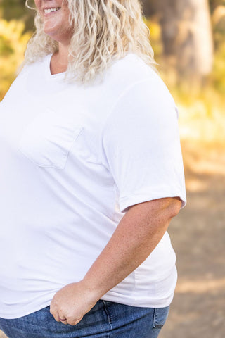 Pocketful of Perfect- Solid V-Neck Tees (22 COLORS)-1- ShortSlv/Slvless Tops-Michelle Mae-Styled by Stacked - A Plus Size Women's Boutique in Lakeville, MN