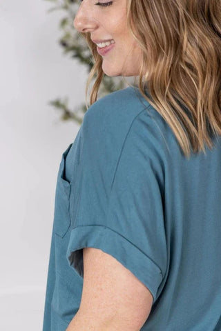 Pocketful of Perfect Vneck Tee w/Dolman Sleeve (11 colors)-1- ShortSlv/Slvless Tops-MICHELLE MAE-Styled by Stacked - A Plus Size Women's Boutique in Lakeville, MN