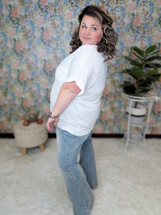 Pocketful of Perfect Vneck Tee w/Dolman Sleeve (11 colors)-1- ShortSlv/Slvless Tops-MICHELLE MAE-Styled by Stacked - A Plus Size Women's Boutique in Lakeville, MN