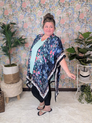 Presley Rose + Paisley Print Kimono on Navy-4- Overlayer Tops-urbanista-Styled by Stacked - A Plus Size Women's Boutique in Lakeville, MN