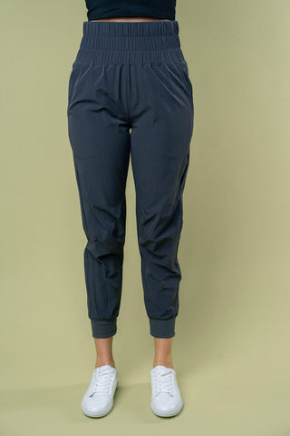 Quinlan High Rise Athletic Joggers in Charcoal Gray-10- Bottoms Non-Denim-WHITE BIRCH-Styled by Stacked - A Plus Size Women's Boutique in Lakeville, MN