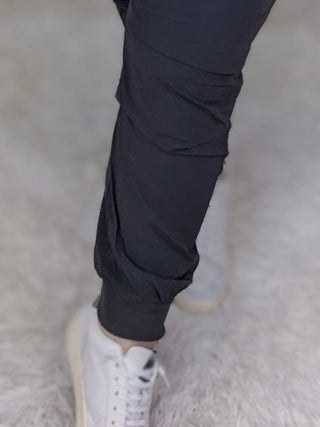 Quinlan High Rise Athletic Joggers in Charcoal Gray-10- Bottoms Non-Denim-WHITE BIRCH-Styled by Stacked - A Plus Size Women's Boutique in Lakeville, MN