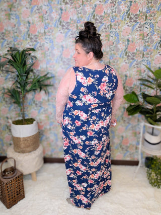 Rachel Floral Maxi Dress w/Pockets (2 colors)-11- Dress/Romp/Jump-HAPTICS-Styled by Stacked - A Plus Size Women's Boutique in Lakeville, MN