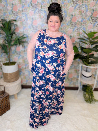 Rachel Floral Maxi Dress w/Pockets (2 colors)-11- Dress/Romp/Jump-HAPTICS-Styled by Stacked - A Plus Size Women's Boutique in Lakeville, MN