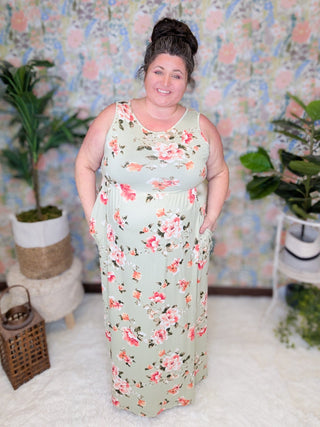 Rachel Floral Maxi Dress w/Pockets (2 colors)-11- Dress/Romp/Jump-HAPTICS-Styled by Stacked - A Plus Size Women's Boutique in Lakeville, MN