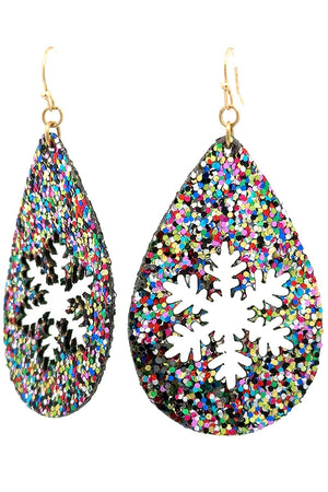 Rainbow Snowflake Earrings