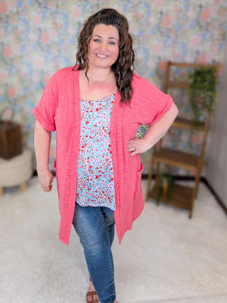 1- ShortSlv/Slvless Tops Reese Flowy Tank in Ditsy Floral on Aqua plus size clothing