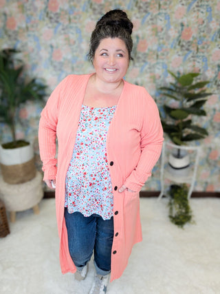 Reese Wide Strap Cami Tank in Ditsy Floral on Aqua-1- ShortSlv/Slvless Tops-WHITE BIRCH-Styled by Stacked - A Plus Size Women's Boutique in Lakeville, MN