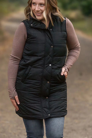 Remington Longline Quilted Non-Puff Vest (9 Colors)-4- Overlayer Tops-MICHELLE MAE-Styled by Stacked - A Plus Size Women's Boutique in Lakeville, MN