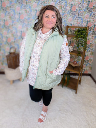 4- Overlayer Tops Remy Quilted Vest in Spring Shades plus size clothing
