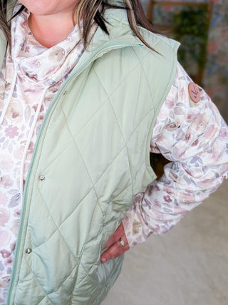 4- Overlayer Tops Remy Quilted Vest in Spring Shades plus size clothing
