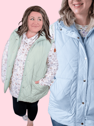 4- Overlayer Tops Remy Quilted Vest in Spring Shades plus size clothing
