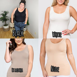 Reversible Wide Strap Long Tank (24 COLORS)-5- Year Round Underlayers-YELETE-Styled by Stacked - A Plus Size Women's Boutique in Lakeville, MN