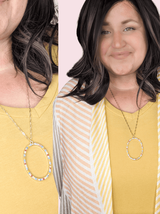 Rhinestone Accent Oval Long Pendant Necklace (5 colors)-12- Accessories & Gifts-urbanista-Styled by Stacked - A Plus Size Women's Boutique in Lakeville, MN