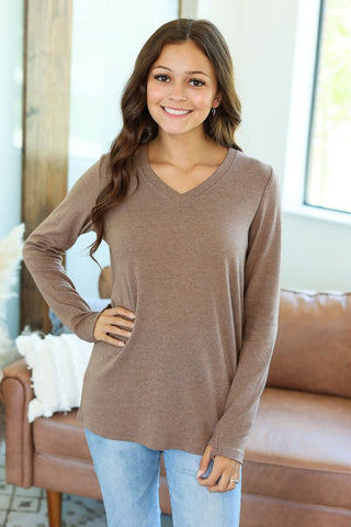 Everett Premium Long Sleeve Layering Top w/Thumbholes (9 COLORS)-2- Long Sleeve Tops-Michelle Mae-Styled by Stacked - A Plus Size Women's Boutique in Lakeville, MN