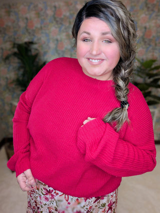 Rowan Slouchy Dolman Sweater (2 colors)-2- Long Sleeve Tops-WHITE BIRCH-Styled by Stacked - A Plus Size Women's Boutique in Lakeville, MN