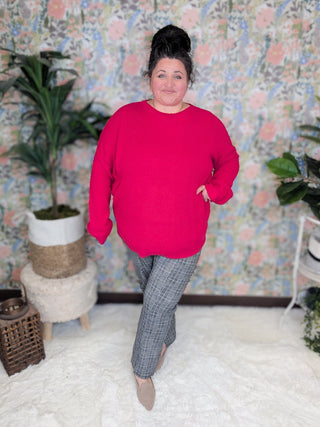 Rowan Slouchy Dolman Sweater (2 colors)-2- Long Sleeve Tops-WHITE BIRCH-Styled by Stacked - A Plus Size Women's Boutique in Lakeville, MN