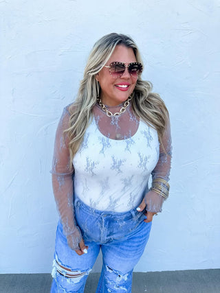 Roxanne Sheer Lace Top (3 colors)-2- Long Sleeve Tops-blakeley-Styled by Stacked - A Plus Size Women's Boutique in Lakeville, MN