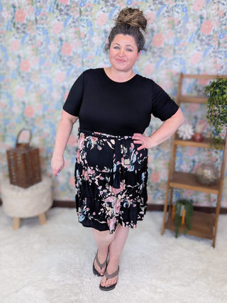 11- Dress/Romp/Jump Rumi Floral Bottom Short Sleeve Dress (2 Colors) plus size clothing