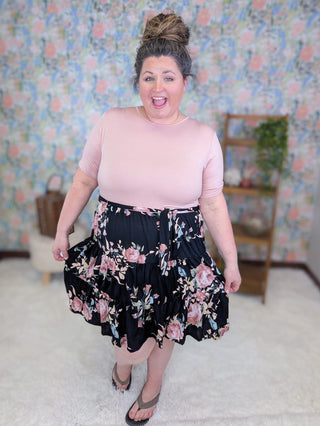 11- Dress/Romp/Jump Rumi Floral Bottom Short Sleeve Dress (2 Colors) plus size clothing