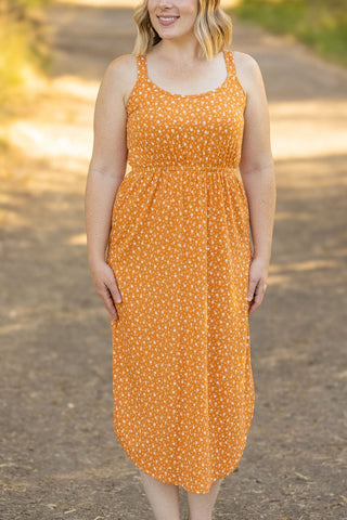 Catie Perfect Scooped Midi Dress in Floral-11- Dress/Romp/Jump-Michelle Mae-Styled by Stacked - A Plus Size Women's Boutique in Lakeville, MN