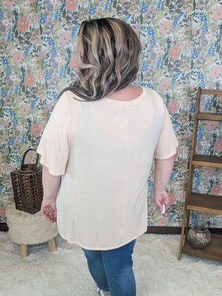 Sara Flowy Sleeve Vertical Colorblock Top-1- ShortSlv/Slvless Tops-HAPTICS-Styled by Stacked - A Plus Size Women's Boutique in Lakeville, MN