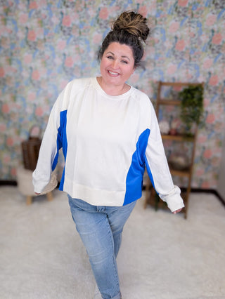 2- Long Sleeve Tops Saylor Colorblocked Scuba Pullover plus size clothing