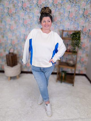 2- Long Sleeve Tops Saylor Colorblocked Scuba Pullover plus size clothing