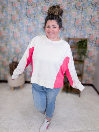 2- Long Sleeve Tops Saylor Colorblocked Scuba Pullover plus size clothing