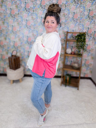 2- Long Sleeve Tops Saylor Colorblocked Scuba Pullover plus size clothing