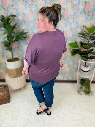 Selene Dolman Boxy Tee w/Cuffed Sleeve- SELECT SOLIDS-1- ShortSlv/Slvless Tops-MICHELLE MAE-Styled by Stacked - A Plus Size Women's Boutique in Lakeville, MN