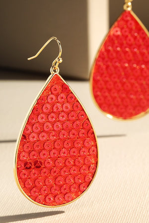 Sequin Teardrop Earrings