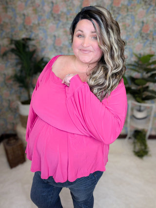 Seraphina Square Neck Babydoll (2 Colors)-2- Long Sleeve Tops-WHITE BIRCH-Styled by Stacked - A Plus Size Women's Boutique in Lakeville, MN