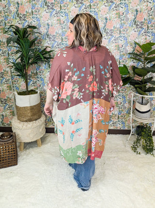 Serenity Patchwork Floral + Paisley in Milk Chocolate Blend-4- Overlayer Tops-urbanista-Styled by Stacked - A Plus Size Women's Boutique in Lakeville, MN