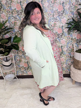 Sienna Brushed Waffle Hooded Cardigan w/Pockets-2- Long Sleeve Tops-Michelle Mae-Styled by Stacked - A Plus Size Women's Boutique in Lakeville, MN