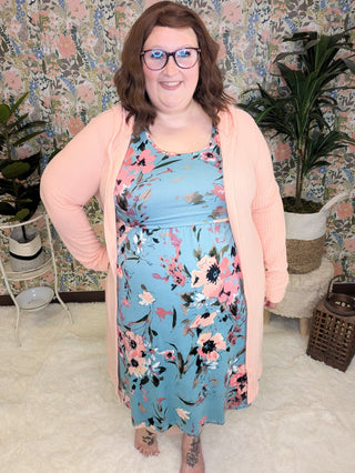 Sienna Brushed Waffle Hooded Cardigan w/Pockets-2- Long Sleeve Tops-Michelle Mae-Styled by Stacked - A Plus Size Women's Boutique in Lakeville, MN