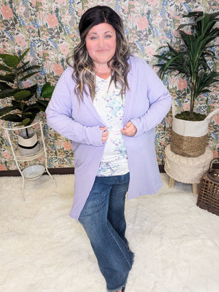 Sienna Brushed Waffle Hooded Cardigan w/Pockets-2- Long Sleeve Tops-Michelle Mae-Styled by Stacked - A Plus Size Women's Boutique in Lakeville, MN
