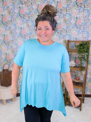 Sloane Crewneck Top w/Draped Hem (2 Colors) plus size clothing