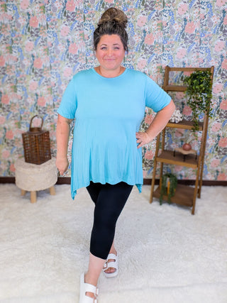 Sloane Crewneck Top w/Draped Hem (2 Colors) plus size clothing