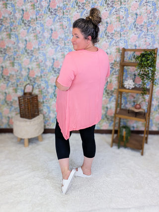 Sloane Crewneck Top w/Draped Hem (2 Colors) plus size clothing