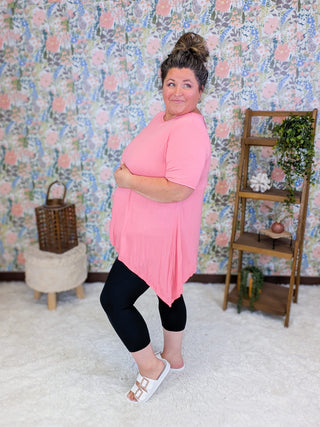 Sloane Crewneck Top w/Draped Hem (2 Colors) plus size clothing