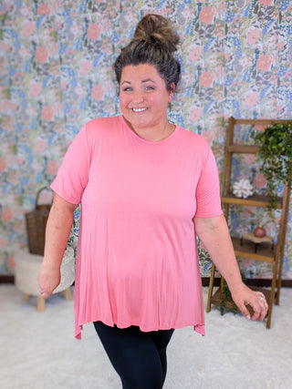 Sloane Crewneck Top w/Draped Hem (2 Colors) plus size clothing
