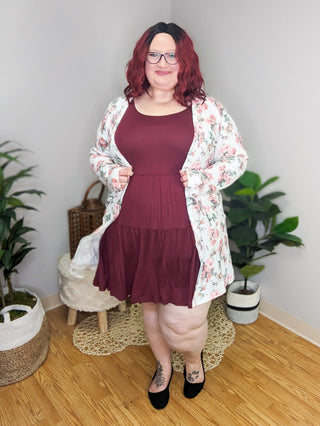 Sonia Solid Tiered Long Sleeve Dress (4 colors)-11- Dress/Romp/Jump-BE STAGE-Styled by Stacked - A Plus Size Women's Boutique in Lakeville, MN