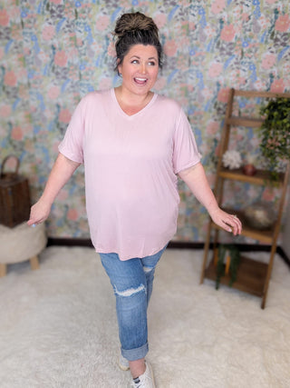 1- ShortSlv/Slvless Tops Sophie Perfect Vneck Tee in Solids (8 Colors) plus size clothing