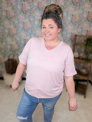 1- ShortSlv/Slvless Tops Sophie Perfect Vneck Tee in Solids plus size clothing