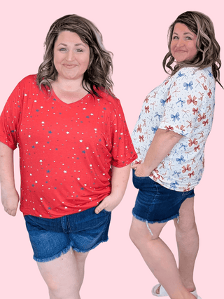 Sophie Pocket Tee in Patriotic Prints plus size clothing